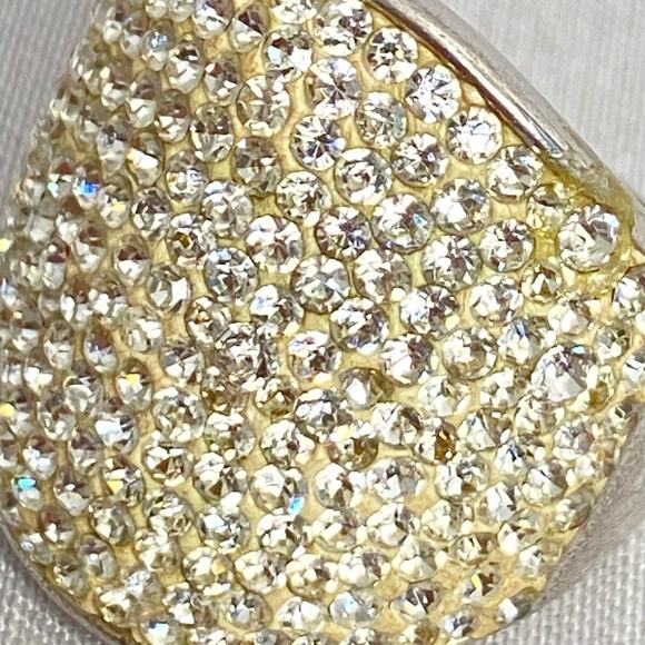 Big Statement Piece Ring Pave' Face Silver Tone With Clear Stones - Picture 8 of 10